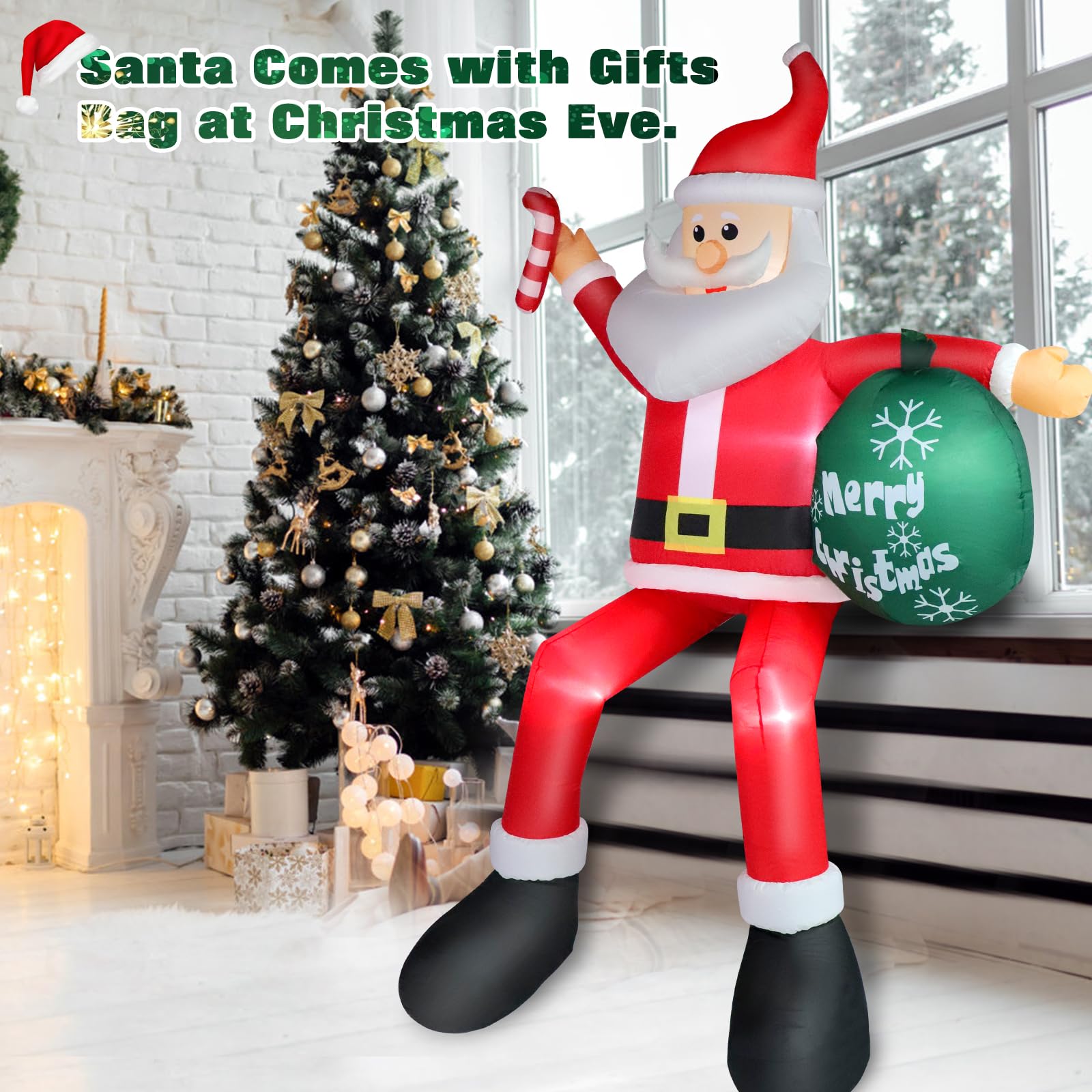 Thanger Santa anchors with included sandbags and stakes for stable outdoor display