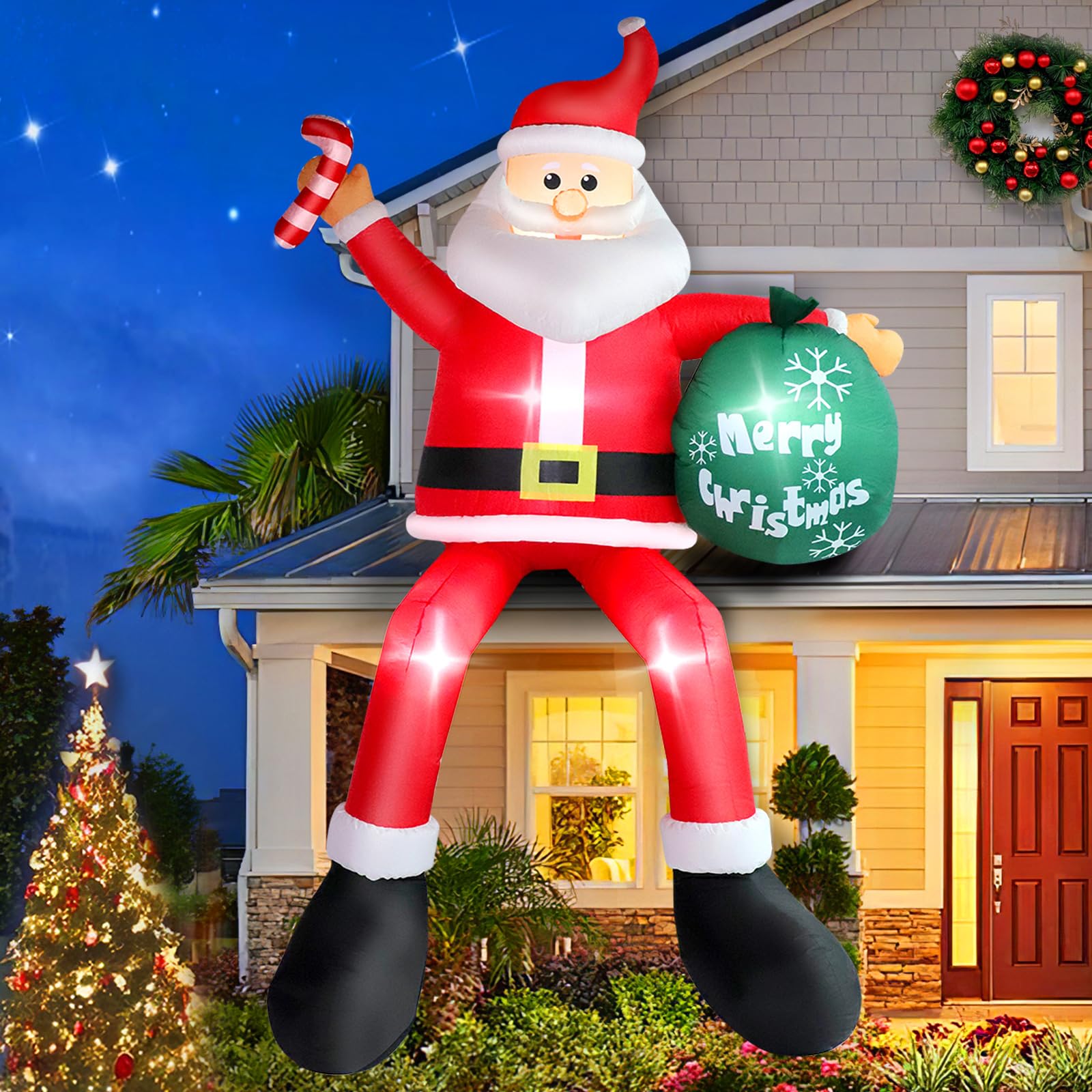 Thanger Santa green gift bag detail highlighting realistic styling and visual impact