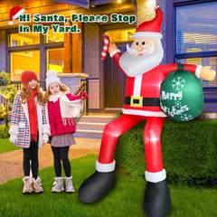 Thanger Santa illuminated at night with internal LED creating yard-wide visibility