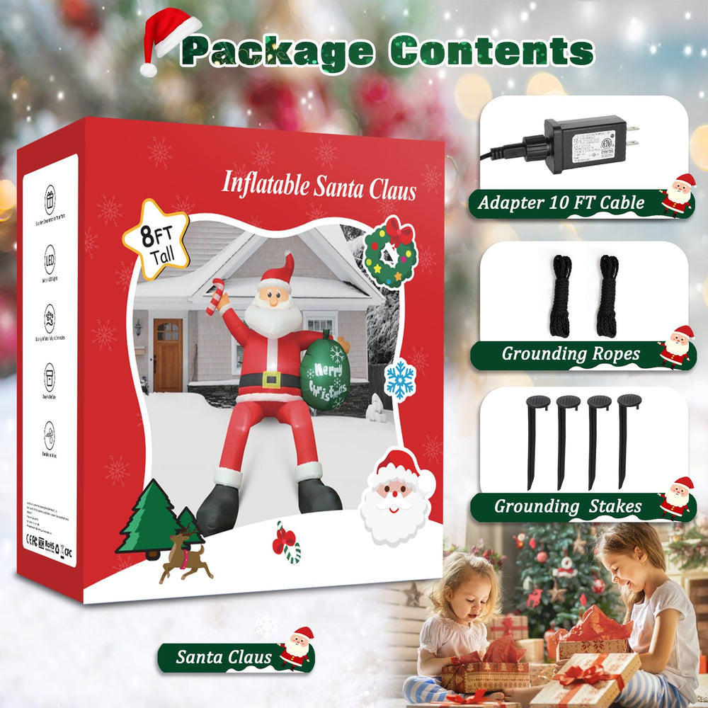 Thanger Santa next to a door to show 8-foot scale and easy placement options