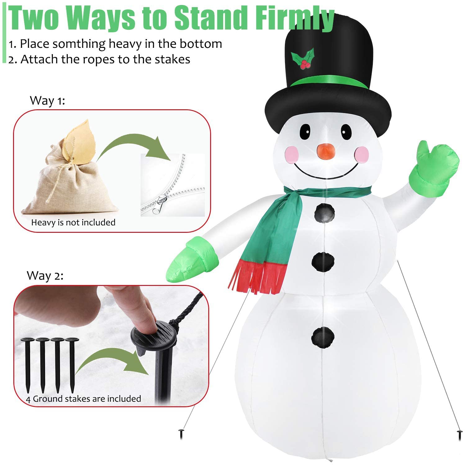 Thanger snowman next to a doorway showing seven-foot scale for placement