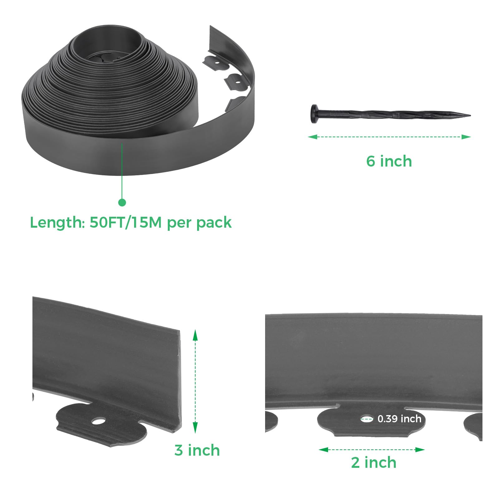 Thanger spikes and fastening detail, many stakes included for secure anchoring and stability