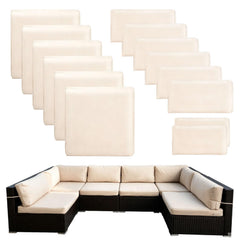 Thankyall beige 14-piece set front view showing neat fit and neutral style