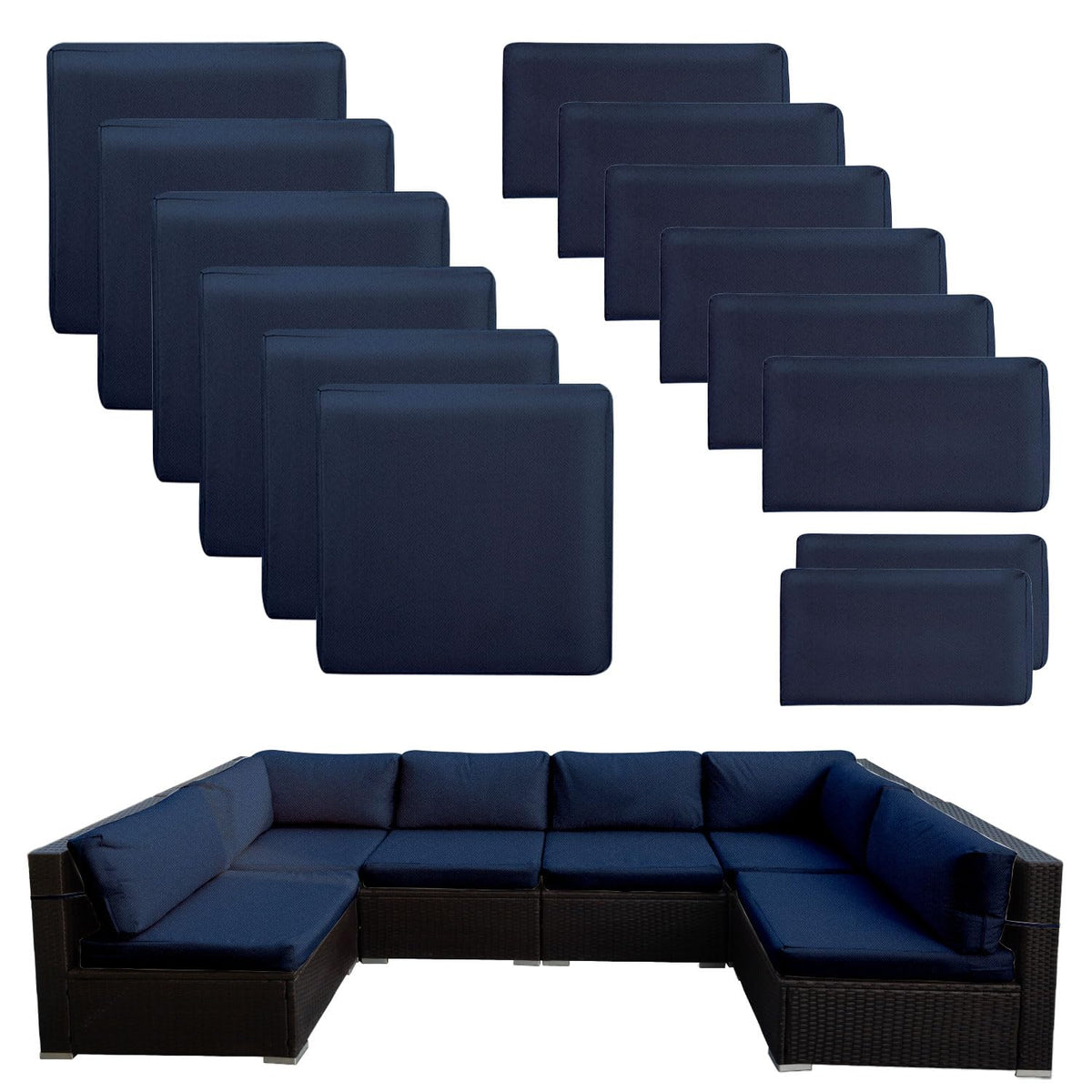 Thankyall navy blue full set front view showing neat outdoor refresh benefit