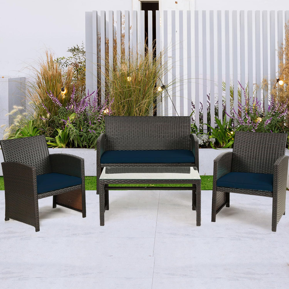 Thankyall covers in use on a patio loveseat adding style and spill protection