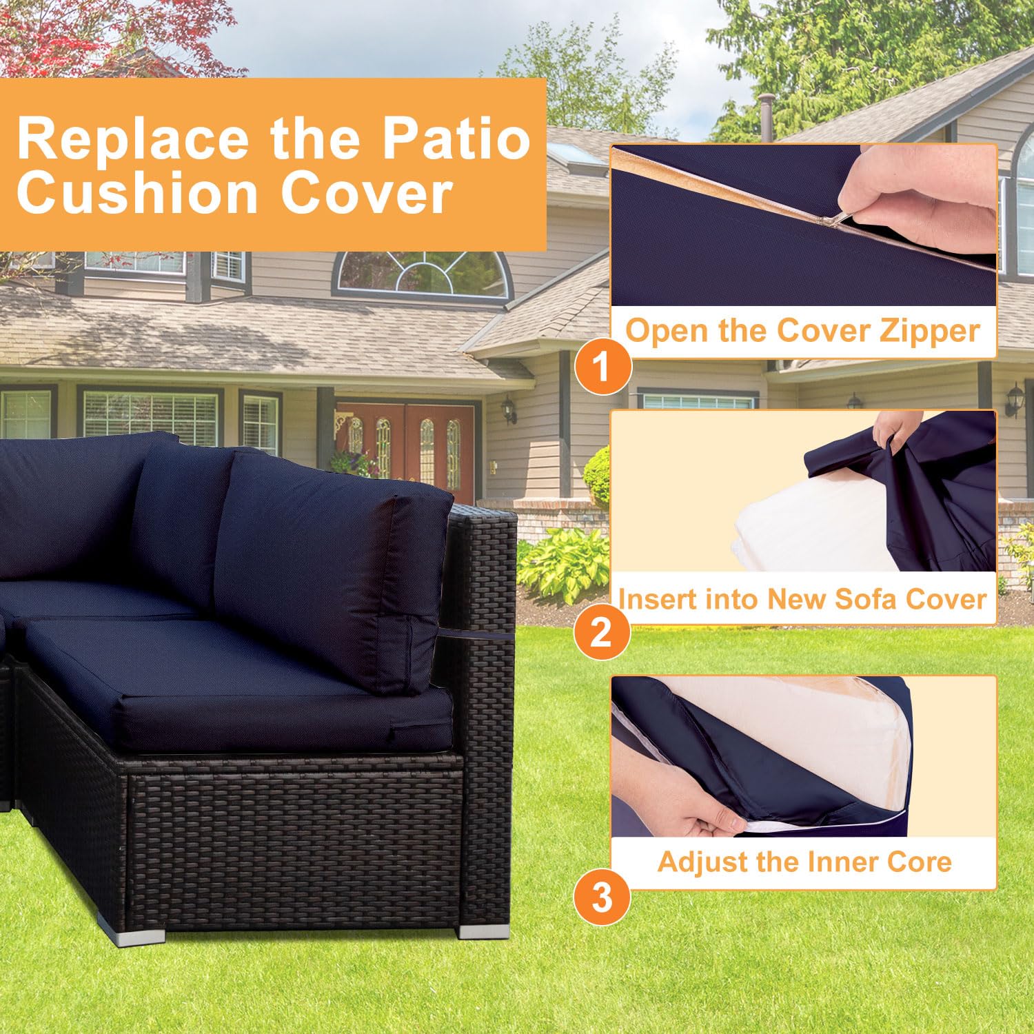 Thankyall patio scene with covers on furniture showing stylish outdoor update