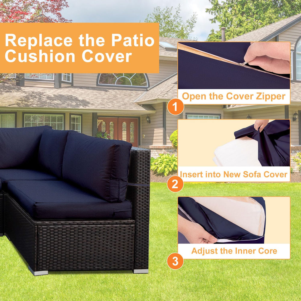 Thankyall patio scene with covers on furniture showing stylish outdoor update