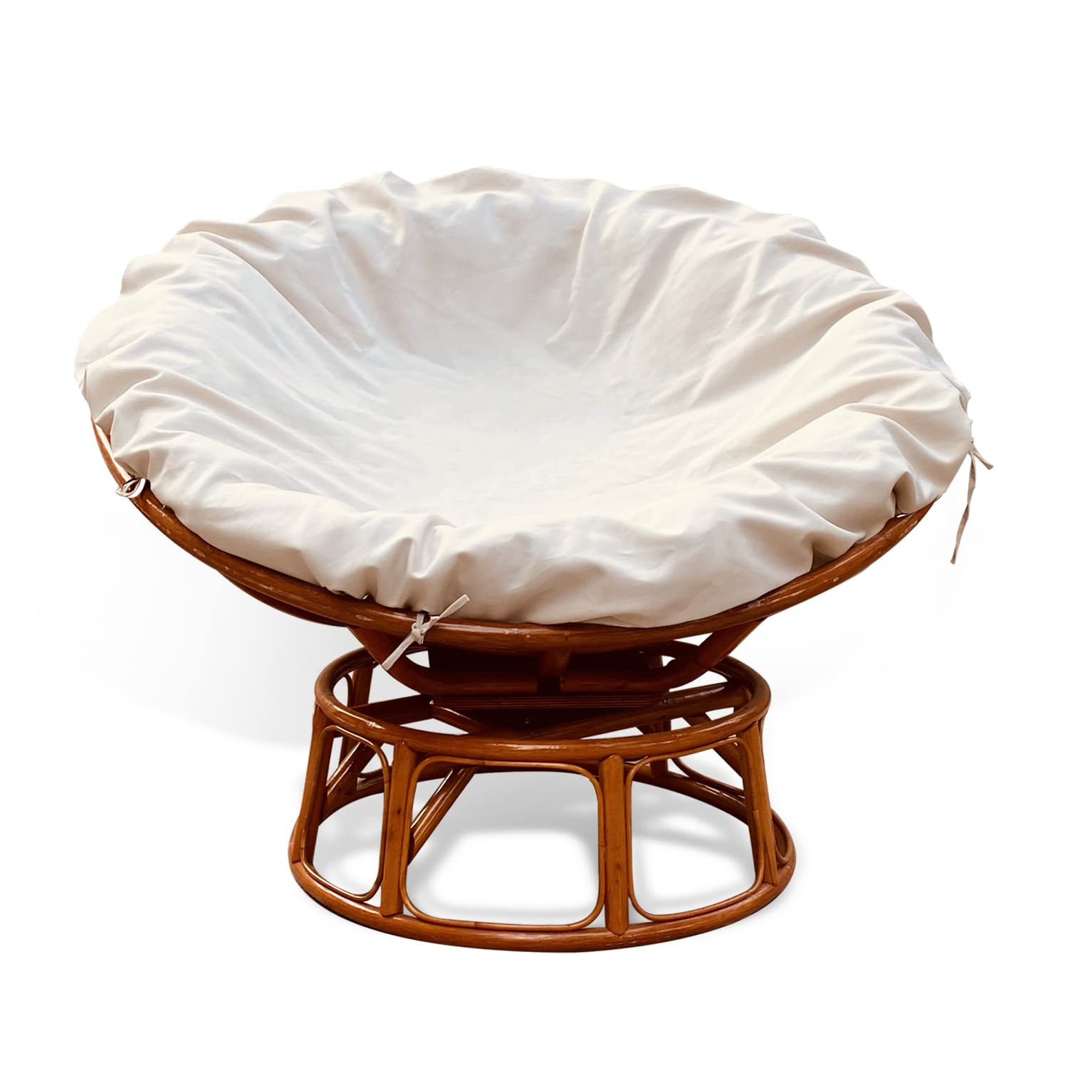 Thankyall khaki papasan cover front view showing full fit and neat finish