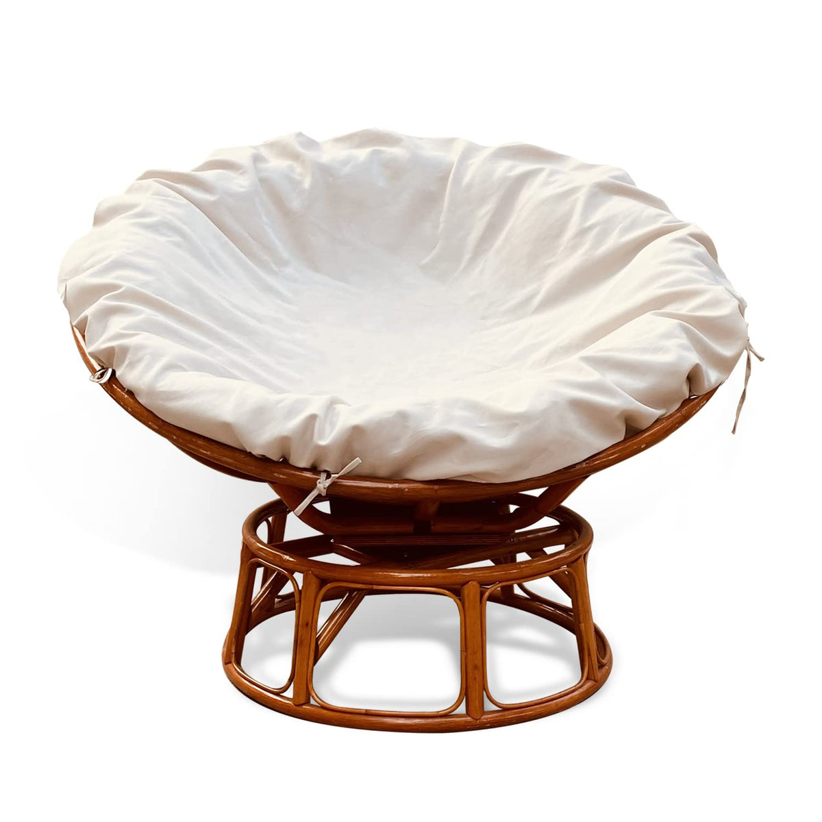 Thankyall khaki papasan cover front view showing full fit and neat finish