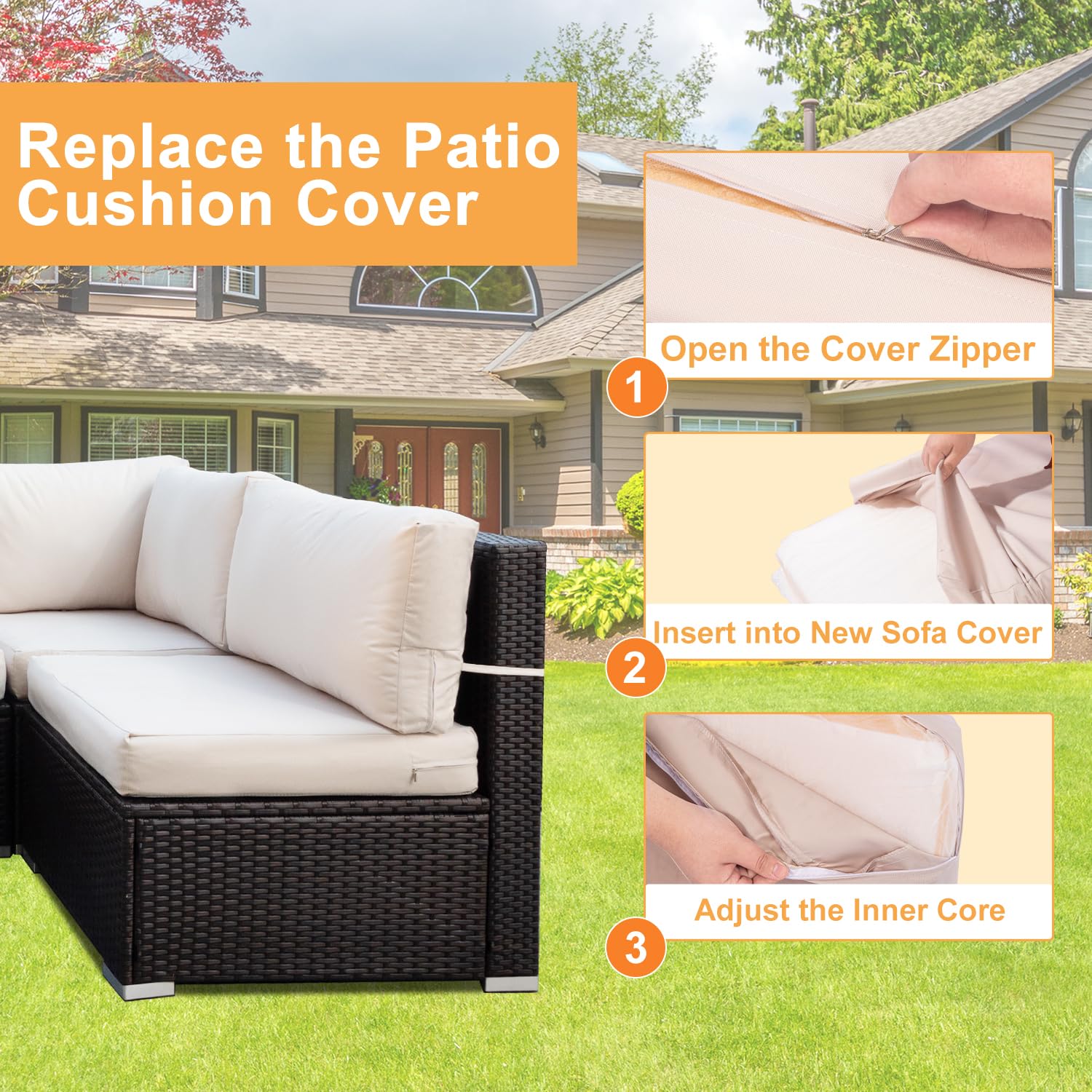 Thankyall seat and lumbar covers side-by-side showing correct sizing
