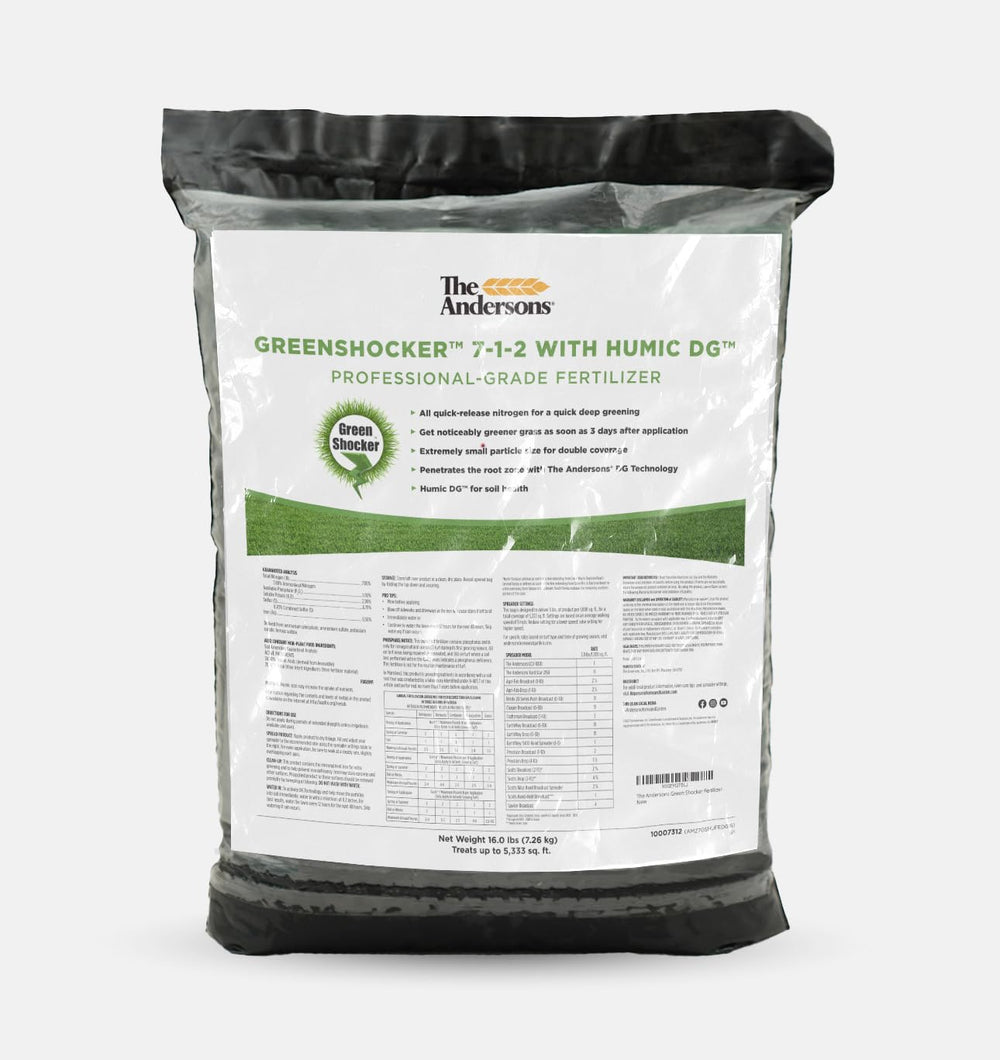 The Andersons Green Shocker front bag showing product identity and quick greening benefit