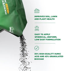 The Andersons HumiChar being applied on a lawn for improved soil structure