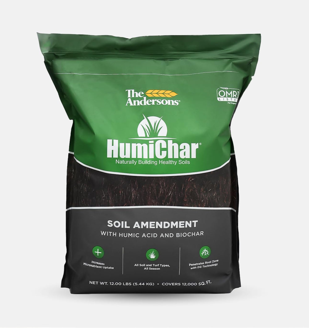 The Andersons HumiChar front packaging showing product and coverage benefit