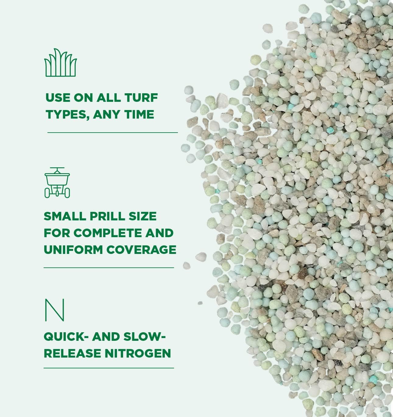 The Andersons small particle texture emphasizing even coverage benefit