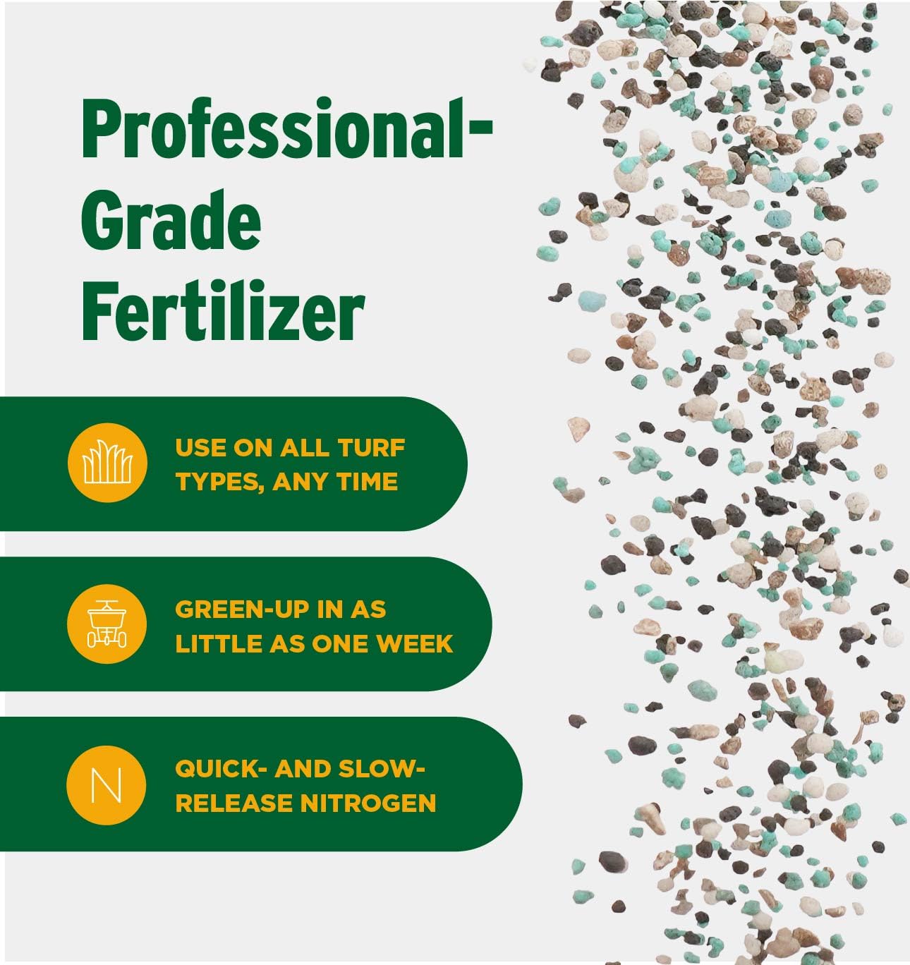 spreaders applying The Andersons fertilizer on lawn for uniform coverage benefit