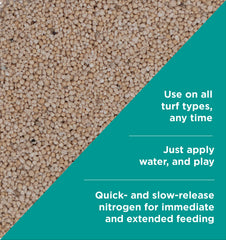 The Andersons fertilizer being broadcast with a spreader for even lawn coverage