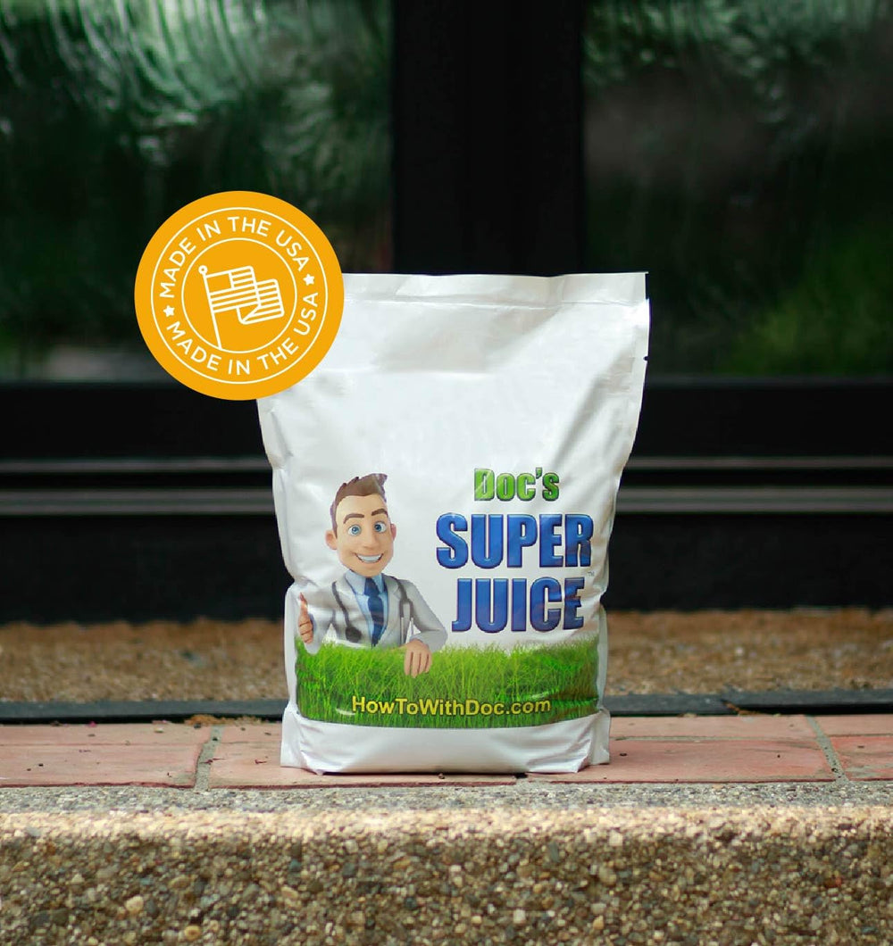 Side-by-side turf comparison after The Andersons Super Juice application showing deeper green color