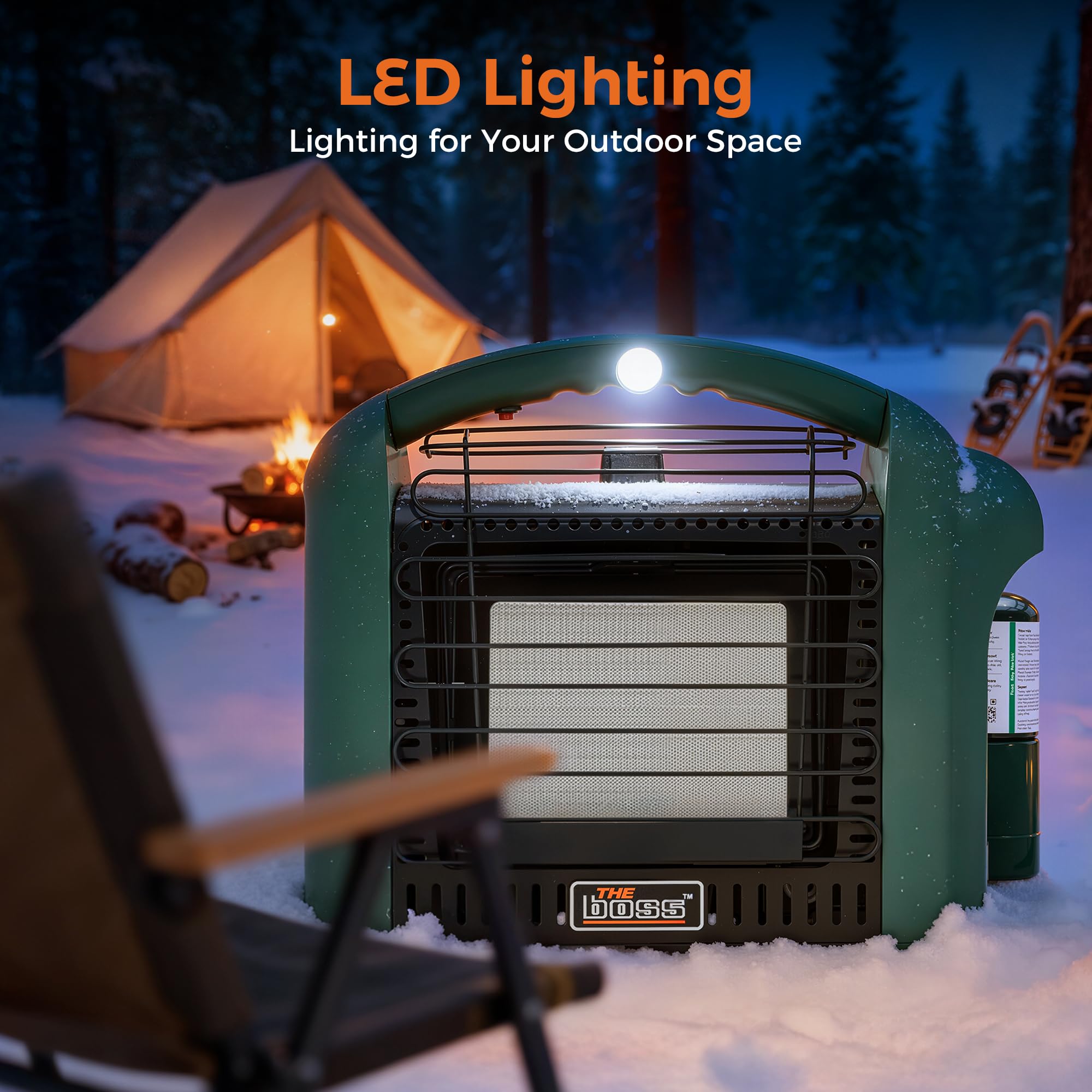 THE BOSS burner grill close-up highlighting efficient radiant heat