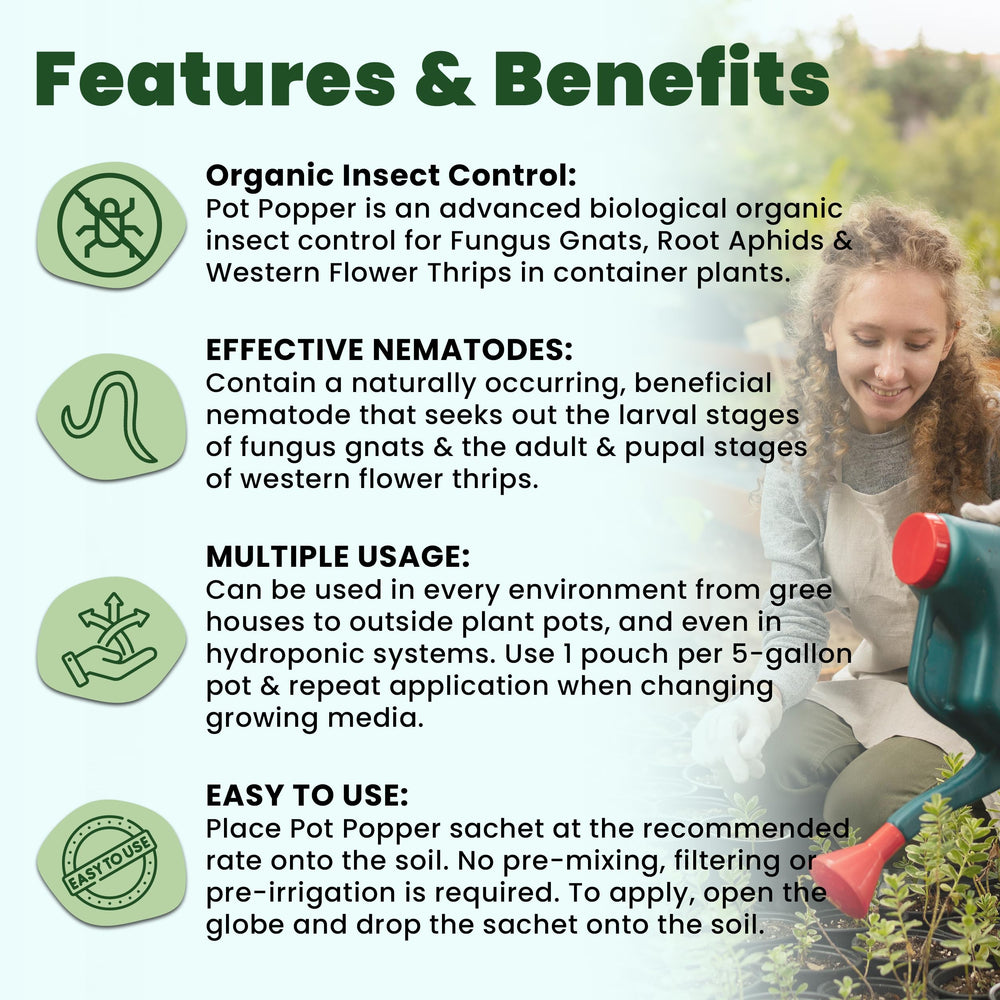 The Environmental Factor pouch placed on pot soil demonstrating easy use
