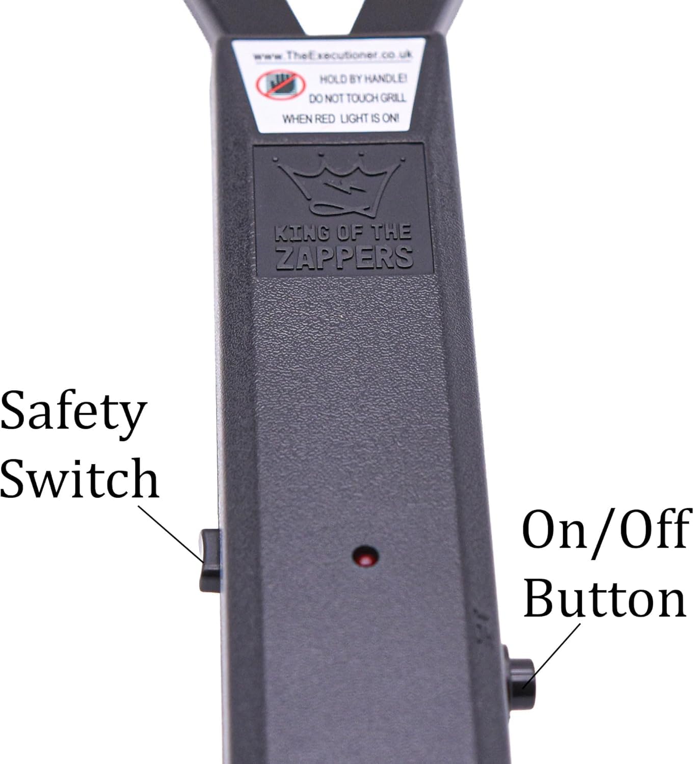 The Executioner handle with positive button and LED warning light for safer use