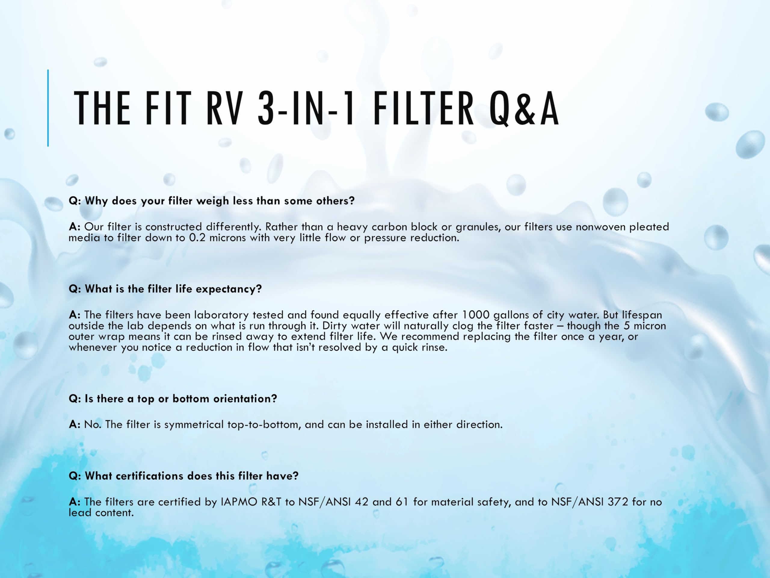 THE FITRV.COM cartridge installed in a filter housing demonstrating easy replacement