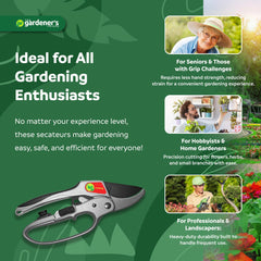 The Gardener's Friend neoprene insert close-up holding a stem steady for cleaner cuts and less slipping