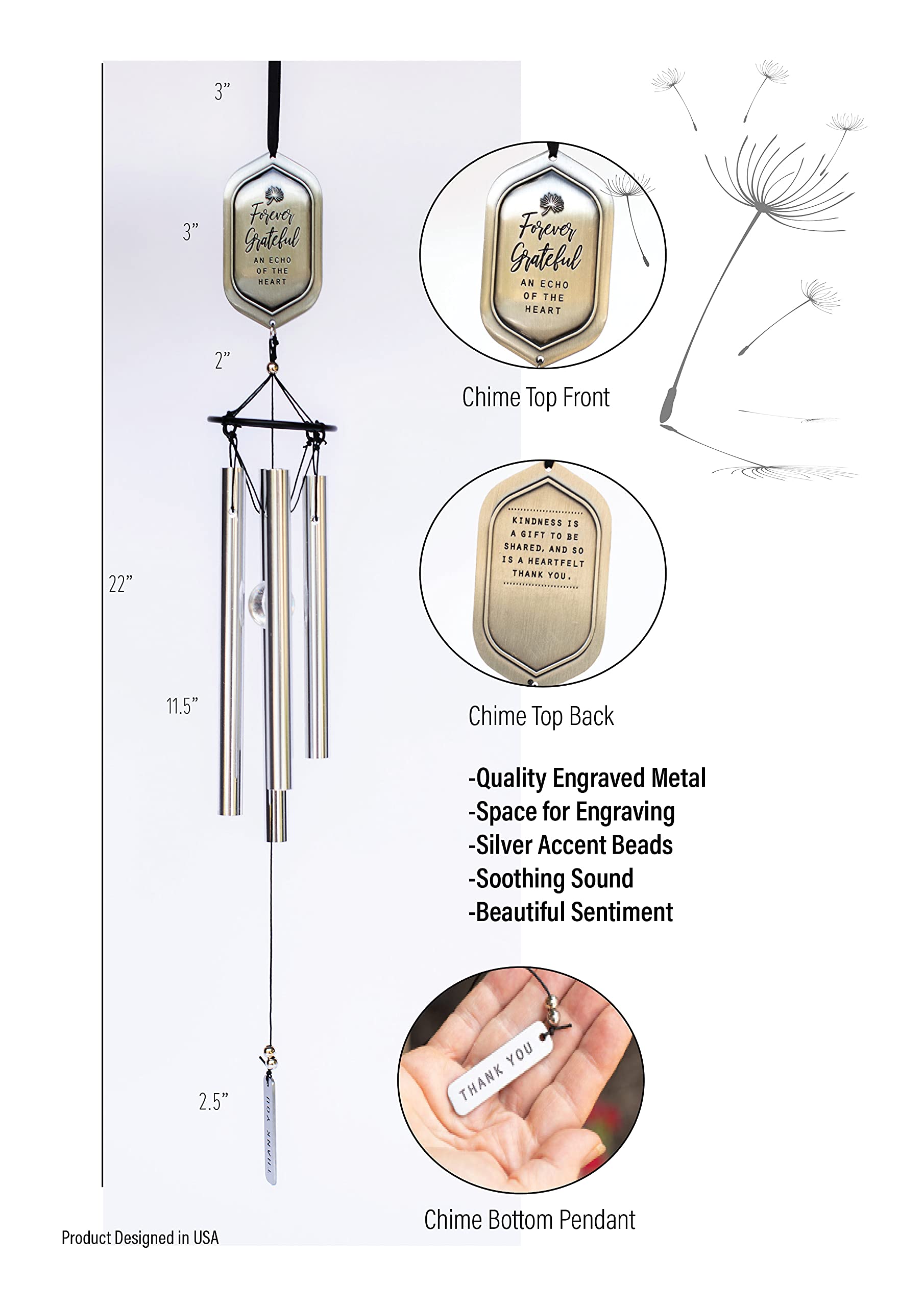 The Grandparent Gift Co. clear crystal and silver beads detail adding light reflection