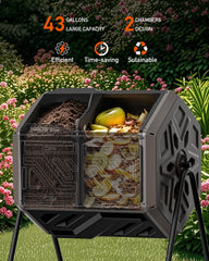 THE GROW'ING dual chamber with both doors open for loading and unloading
