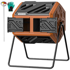 THE GROW'ING front view of orange drum showing tidy composting solution
