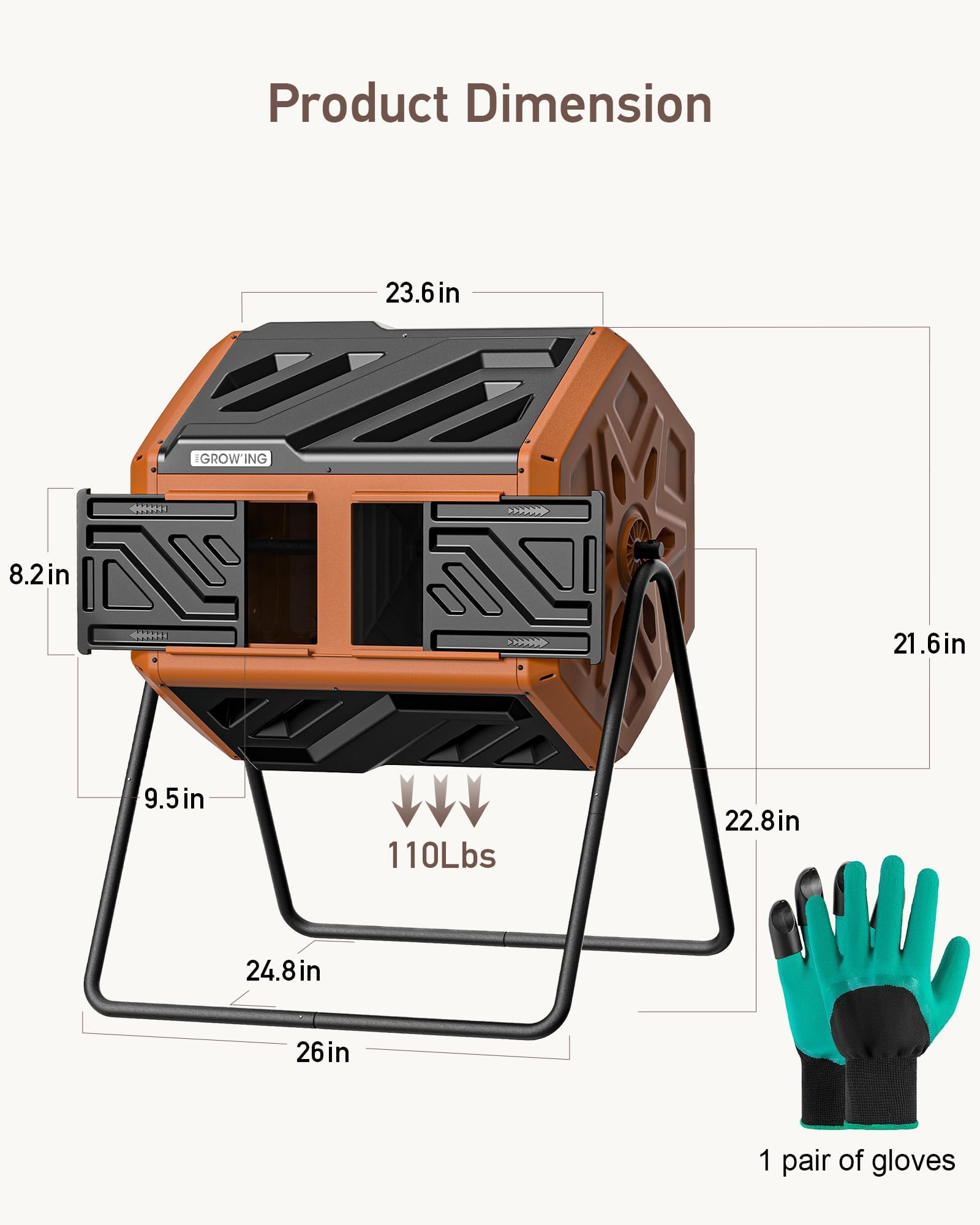 THE GROW'ING rotation action in garden for effortless aeration