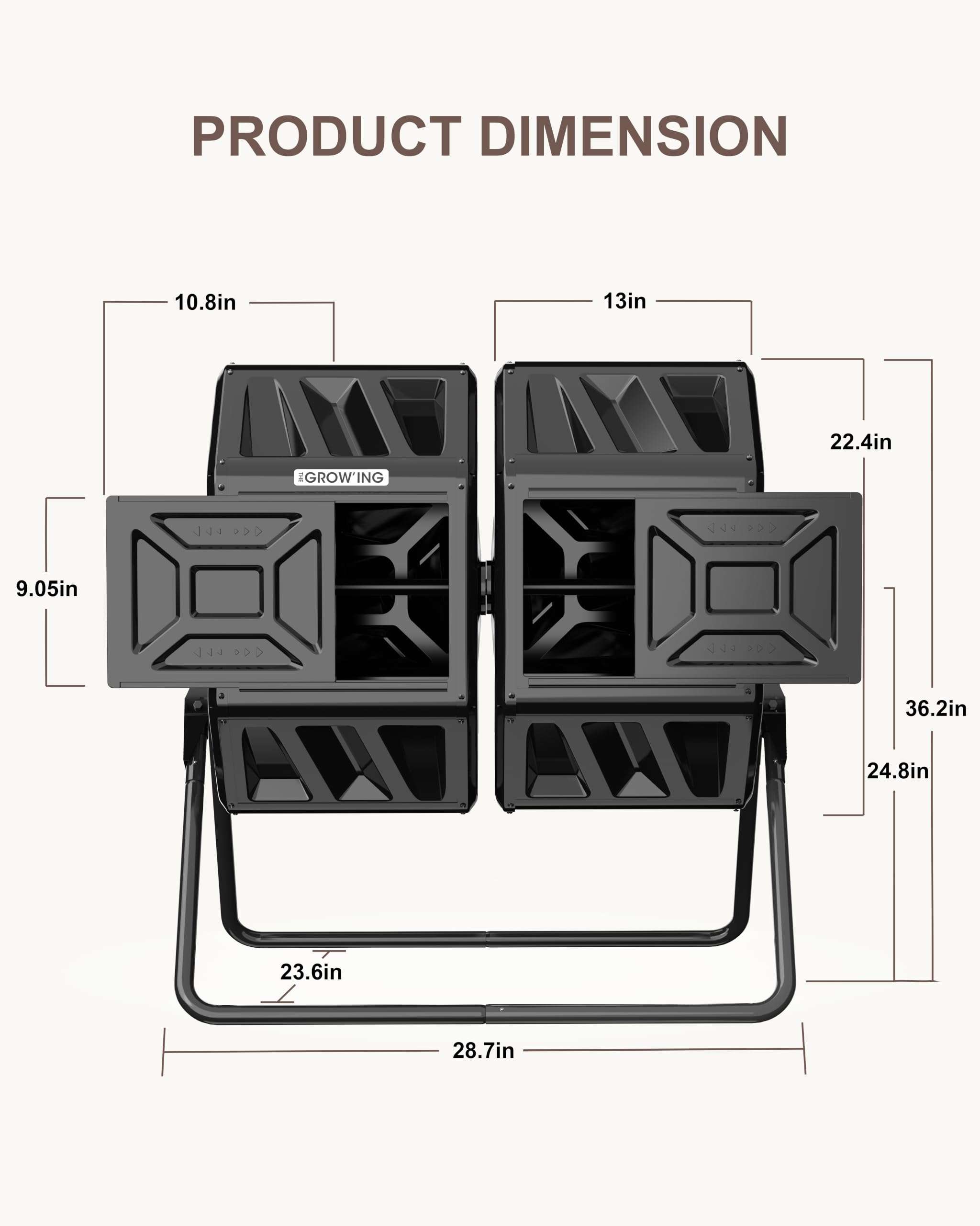 THE GROW'ING cross-ventilation slots detail promoting airflow and odor control