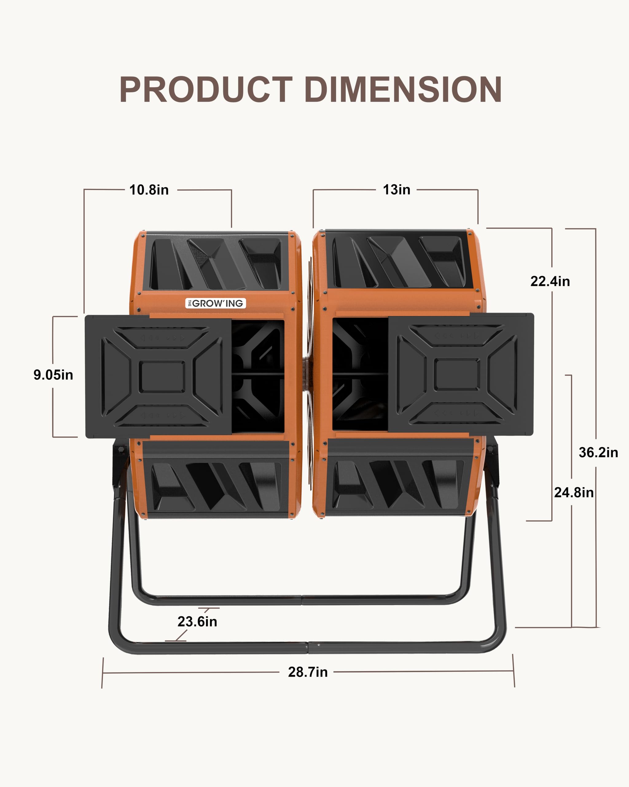 THE GROW'ING cross-ventilation slots guiding airflow to reduce odors benefit