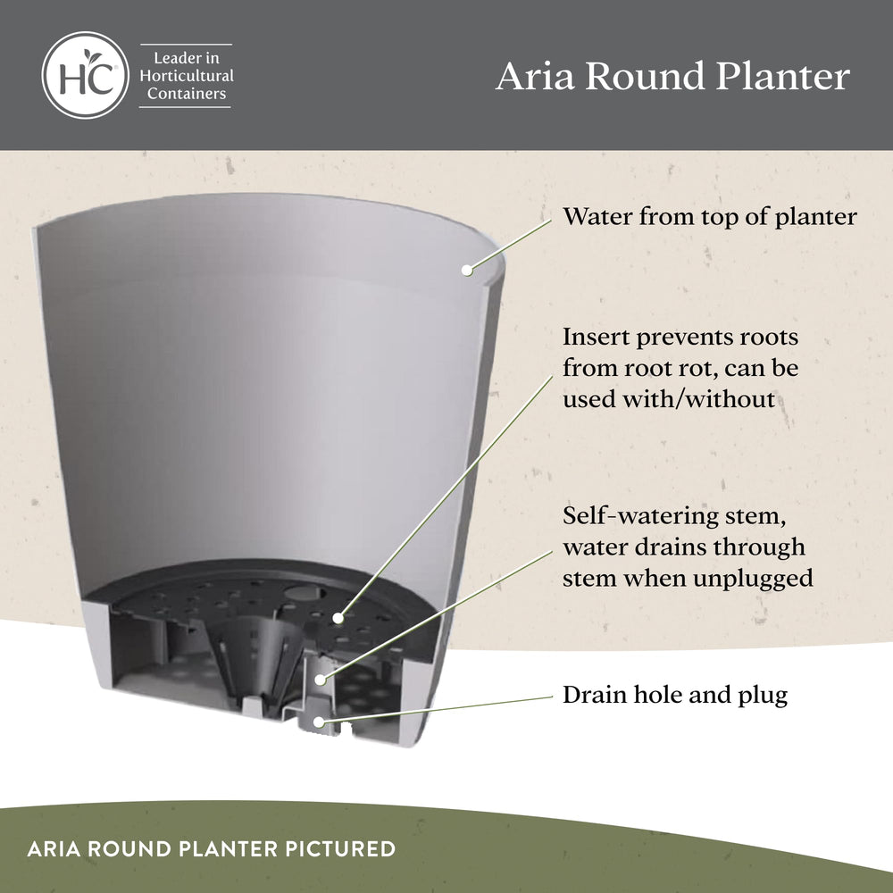 The HC Companies Aria close-up of removable drain plug for simple reservoir access