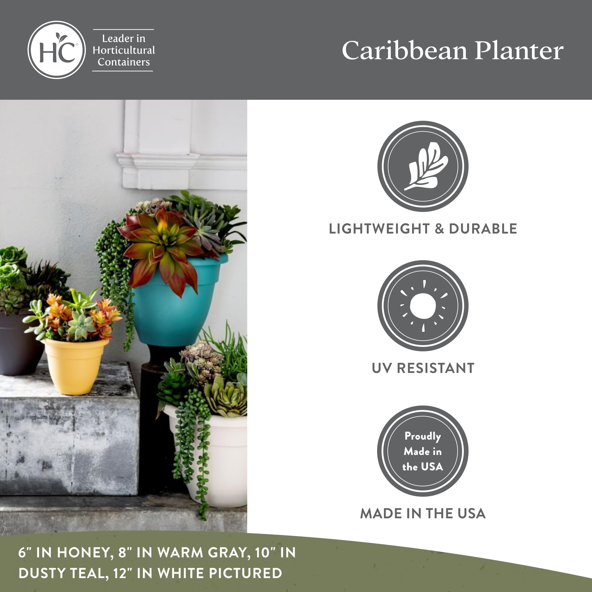 The HC Companies planter drainage hole with removable plug for controlled watering advantage