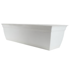 The HC Companies white planter front view showing clean design and curb appeal