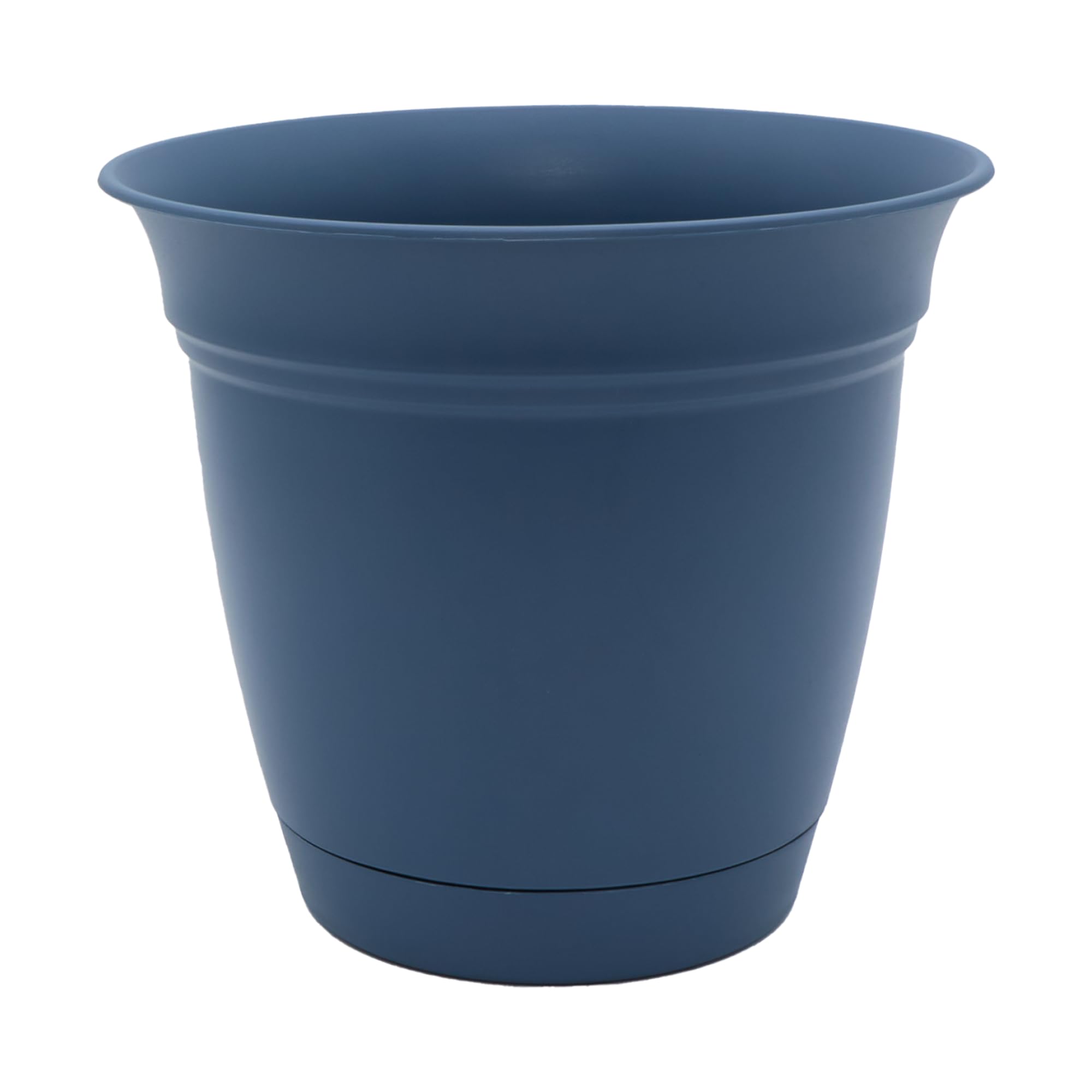 The HC Companies planter front view showing slate blue finish and modern shape for styling