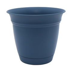 The HC Companies planter front view showing slate blue finish and modern shape for styling