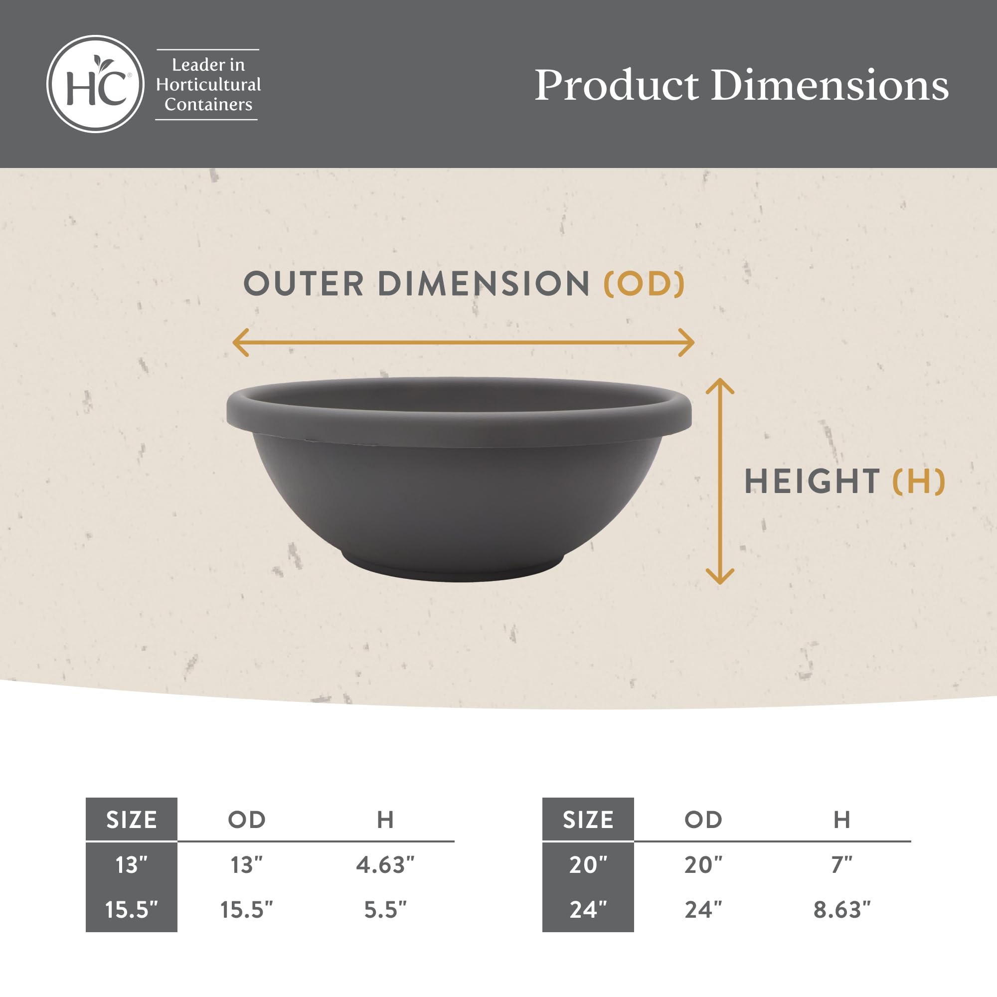 The HC Companies planter beside a ruler showing 20-inch scale and size-appropriate planting benefit