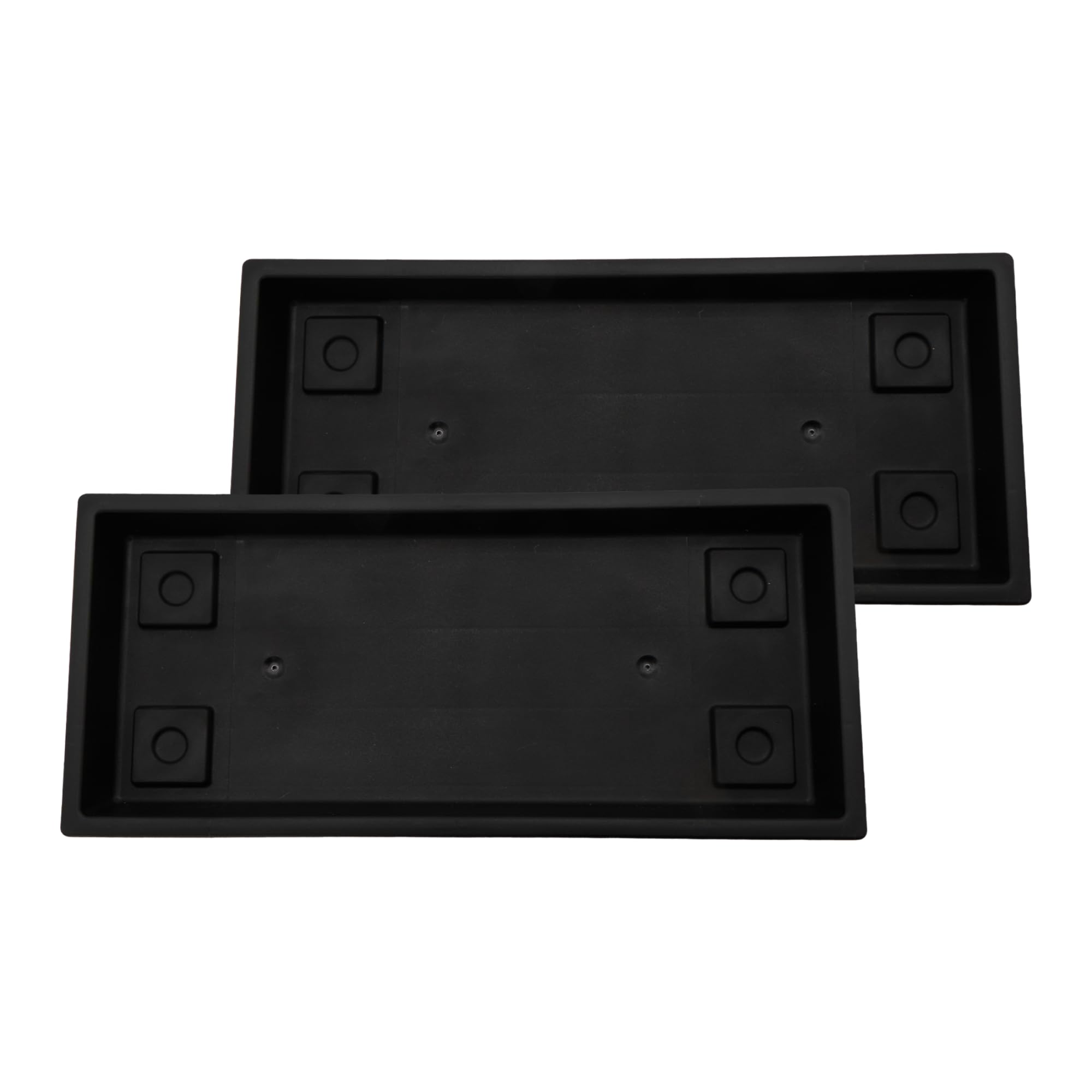 The HC Companies front view of black 23.5 inch tray showing classic shape and fit