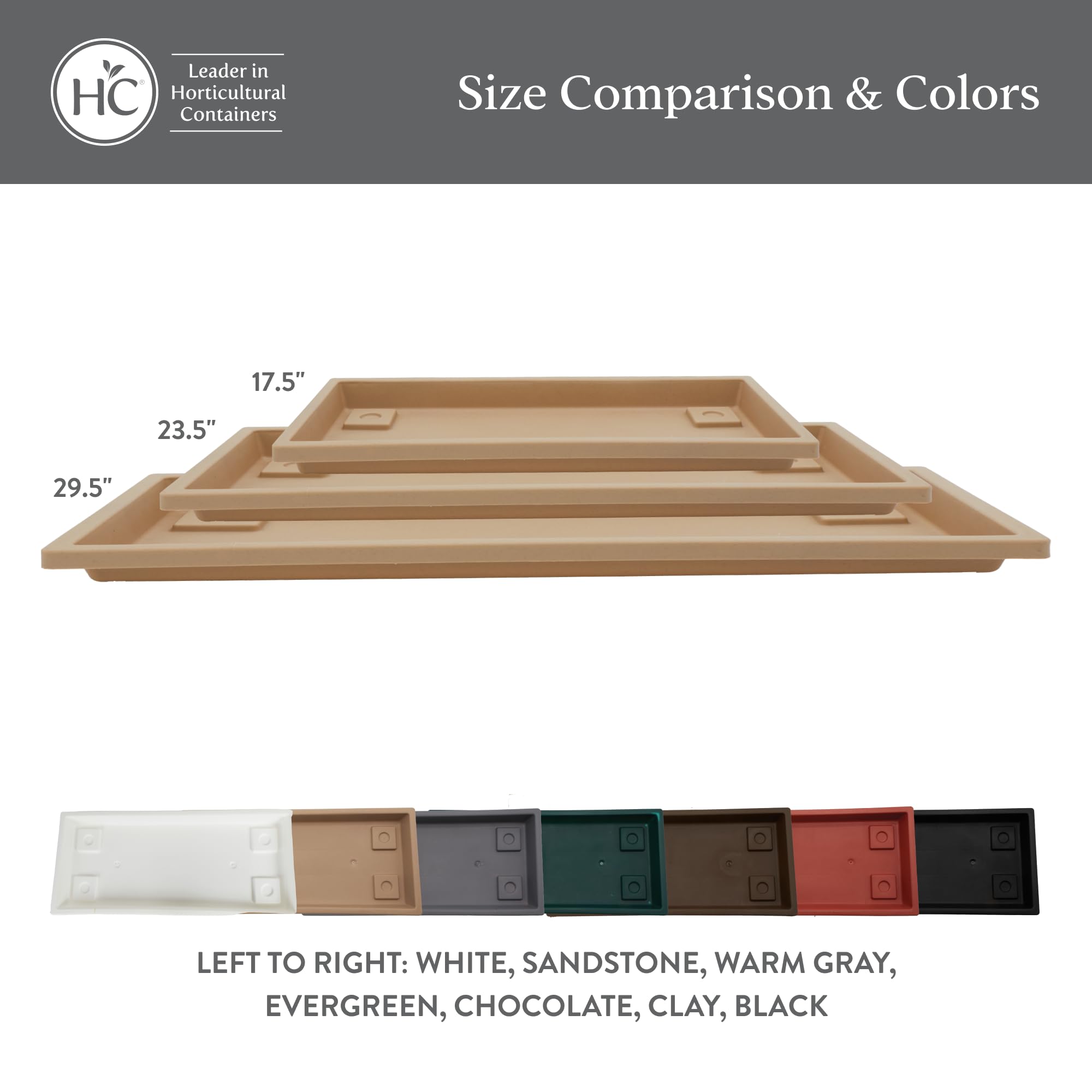 The HC Companies tray next to a hand showing scale and easy handling benefit