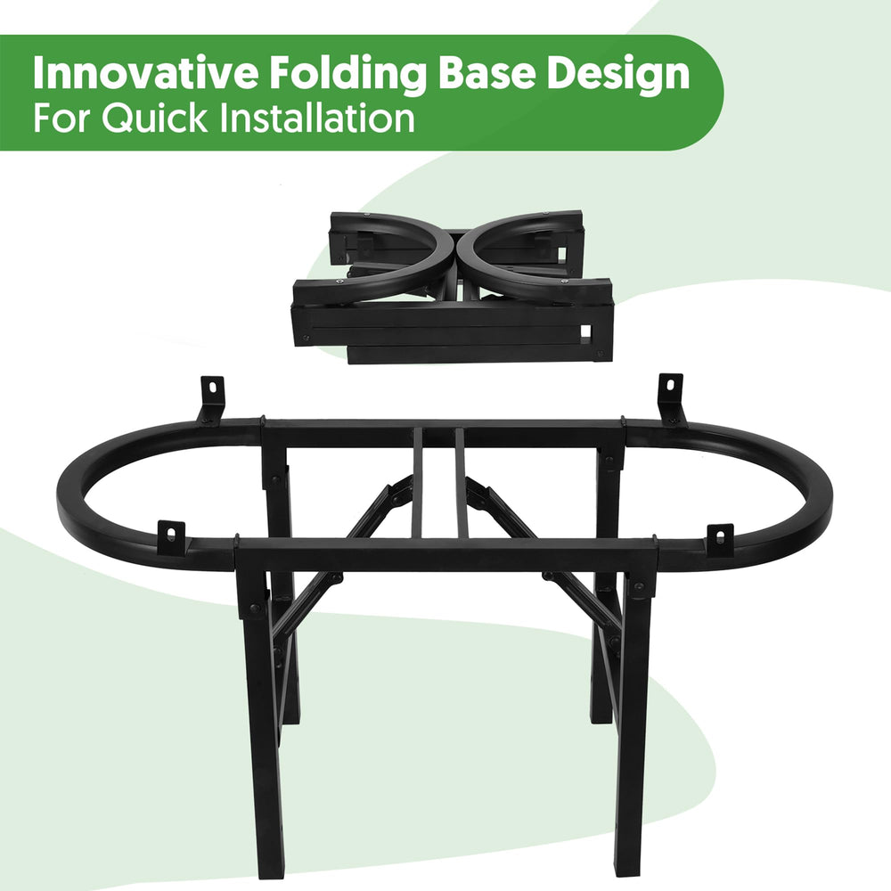 The Home Cult foldable stand mid-assembly for quick, tool-minimal setup benefit