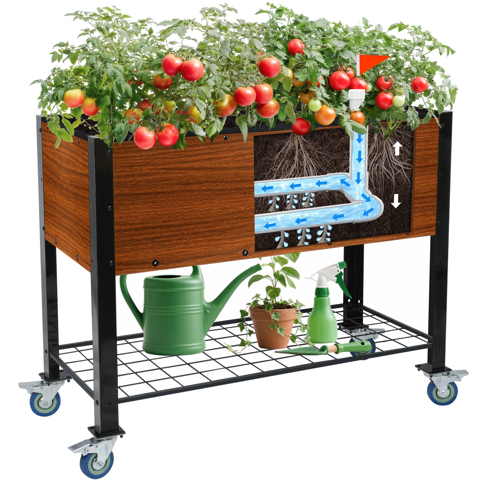 The Home Cult front view of raised bed showing compact, elevated planter benefit