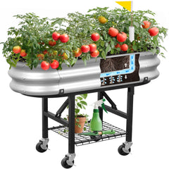 The Home Cult front view of raised garden bed showing compact, mobile design and stability