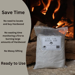 The Living Pasture live oak ash being spread into a garden bed to raise pH and add minerals