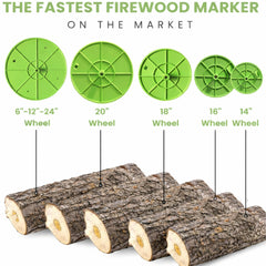 THE MINGO marking different log sizes, helps create uniform firewood stacks