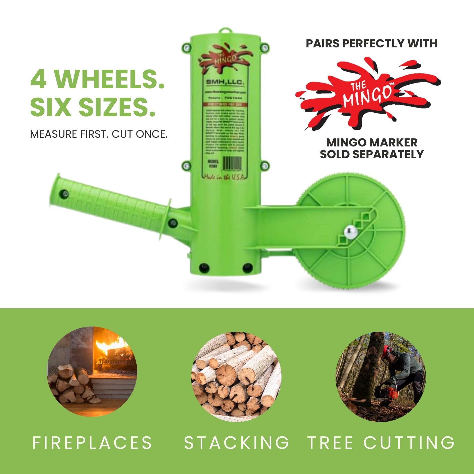 THE MINGO close-up of interchangeable marking wheels, clarity for accurate lengths
