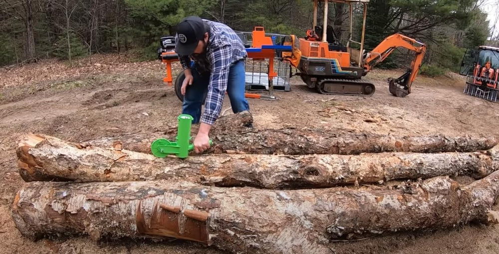 THE MINGO in outdoor firewood stacking scene, improves stack consistency