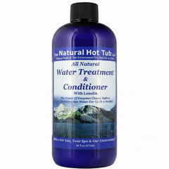 The Natural Hot Tub Company bottle front label showing product name and benefits
