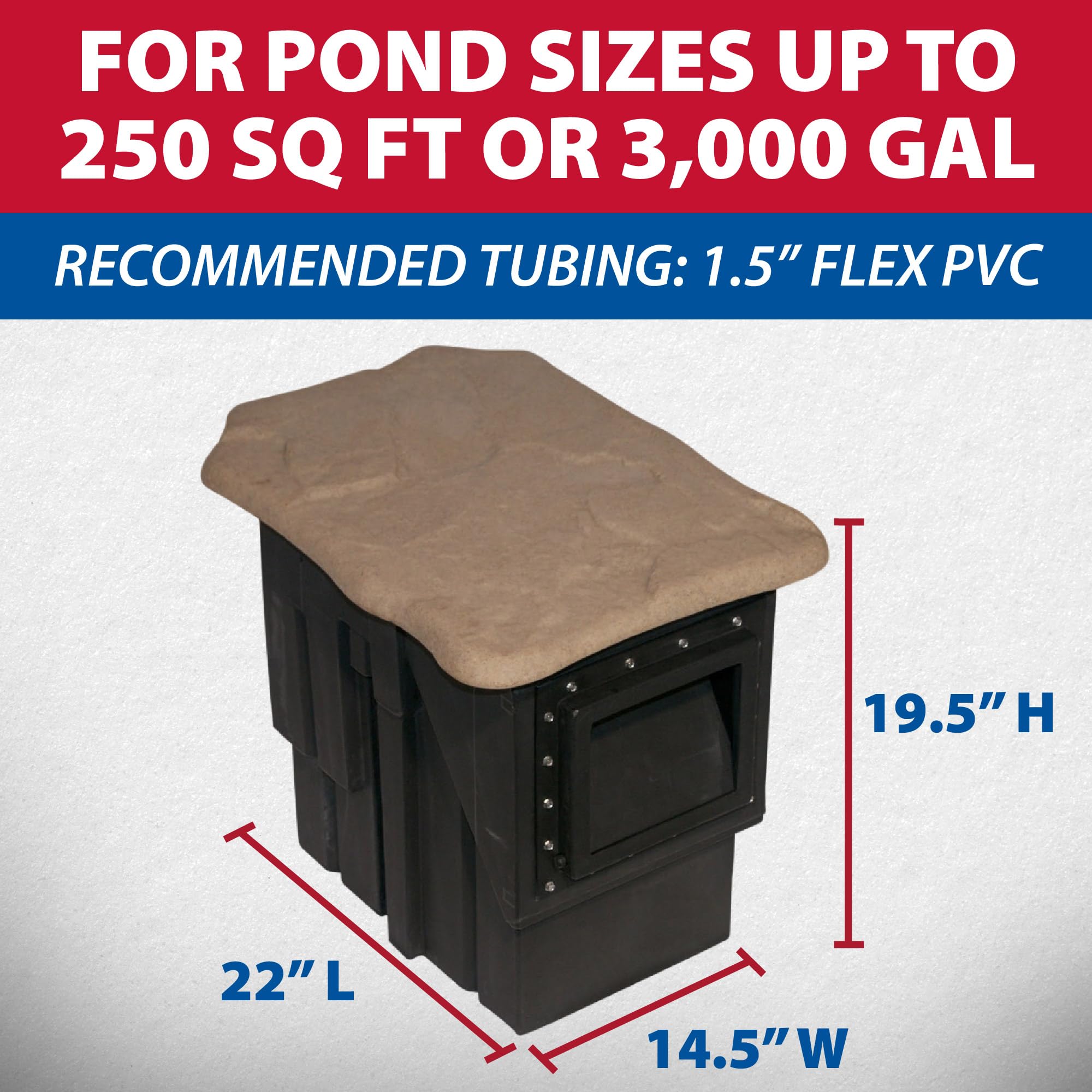 The Pond Guy with lid open demonstrating easy access for cleaning and maintenance