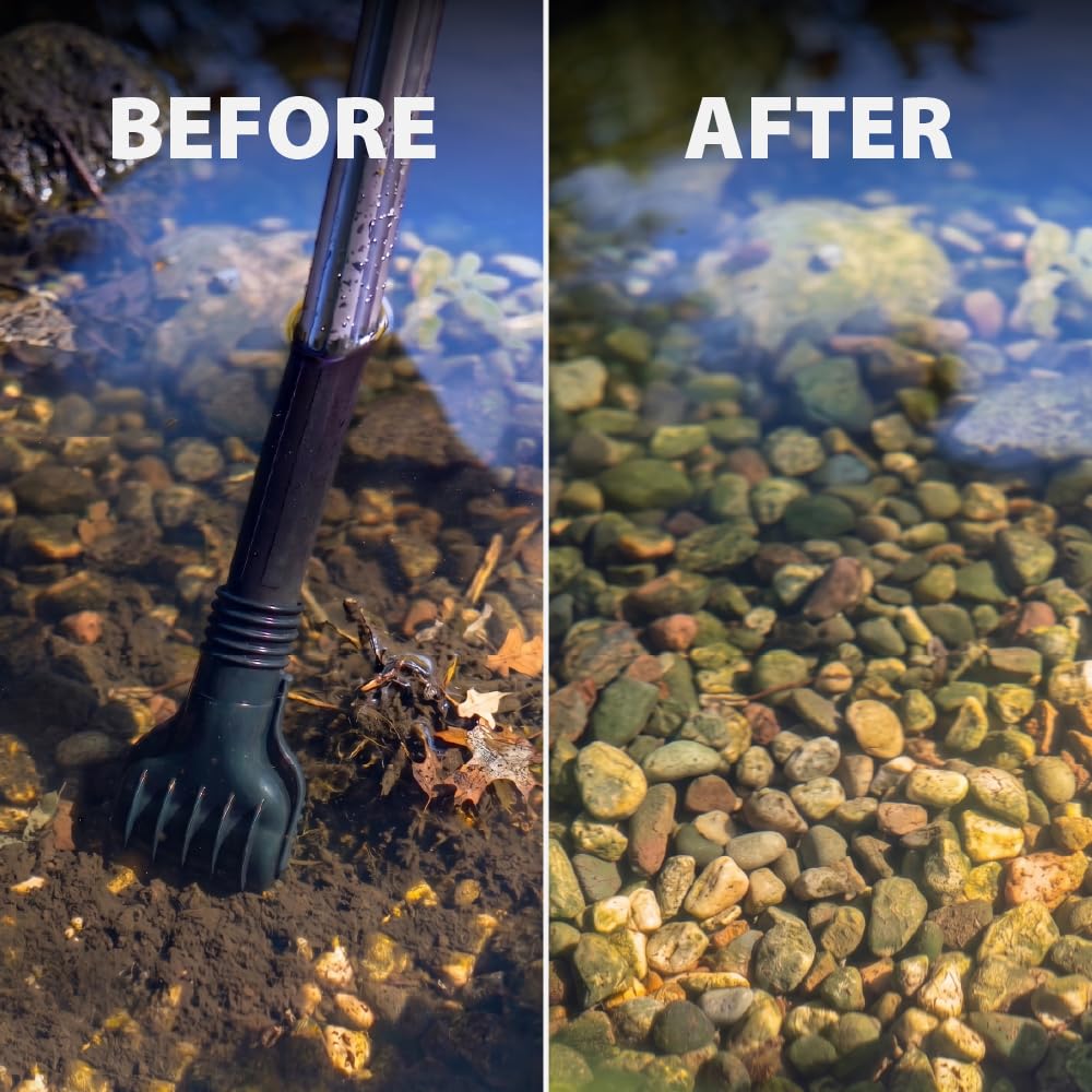 The Pond Guy ClearVac gravel nozzle detail protecting rocks while removing muck